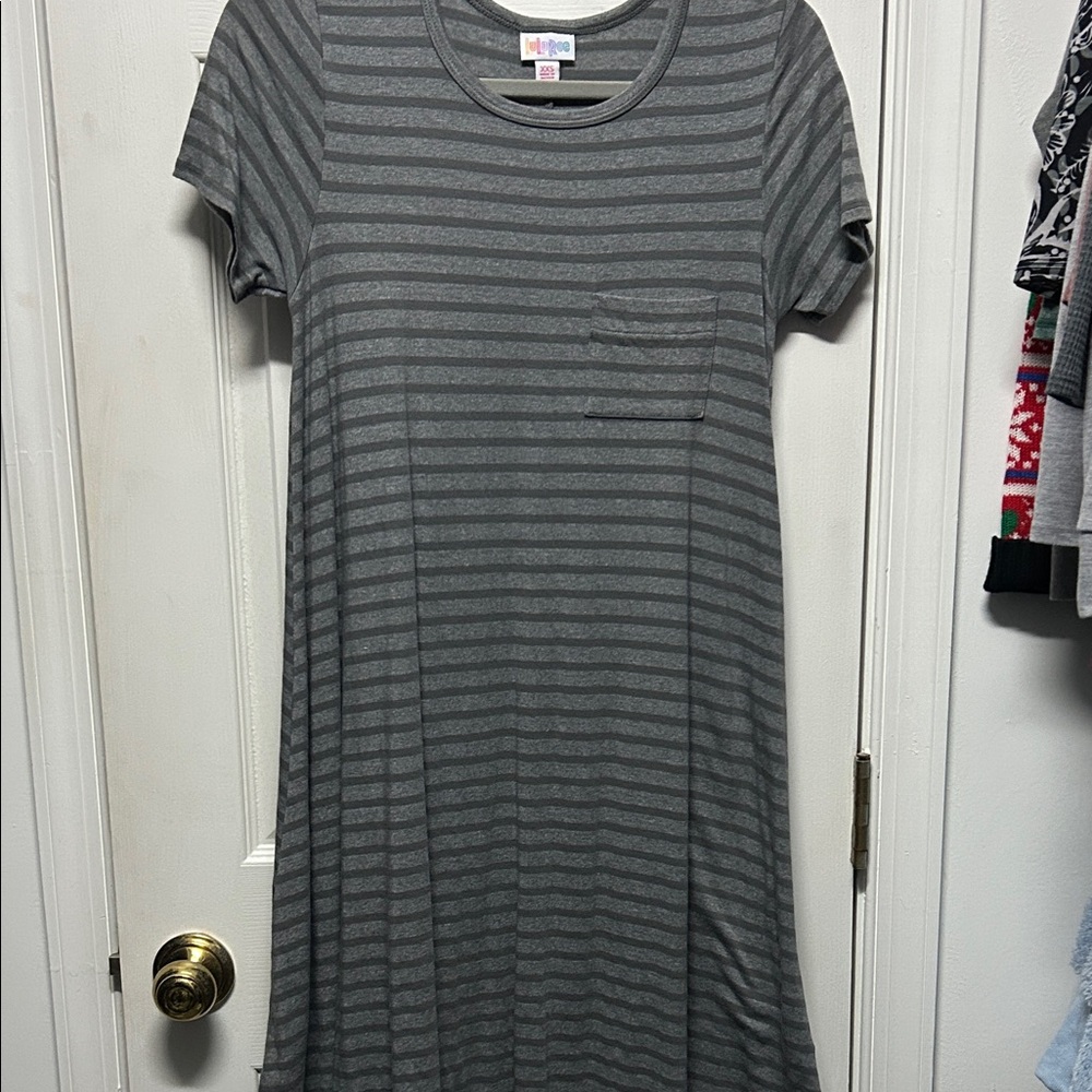 Gray Striped Carly Dress